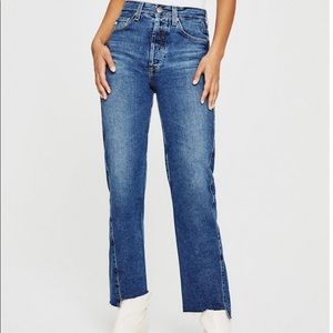 AG twisted alexxis high rise vintage straight crop jeans